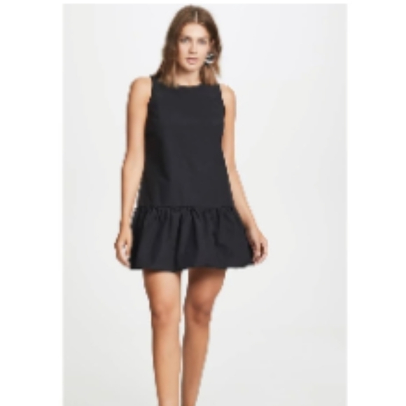Amanda Uprichard Alejandra Black Sleeveless Ruffled Hem Mini Dress - Picture 3 of 10